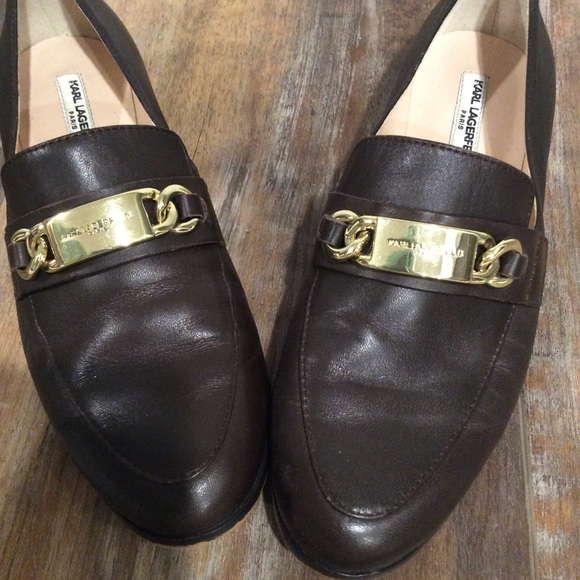 Karl Lagerfeld Chain Link LOGO Oxfords Chunky 6.5 - Picture 2 of 7